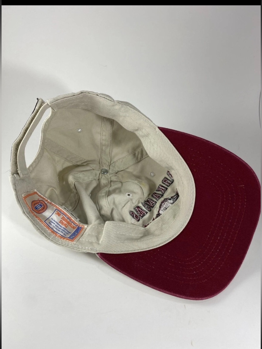 Arkansas Razorbacks Hogs Beige Baseball Football Golf Cap Hat - Picture 5 of 7